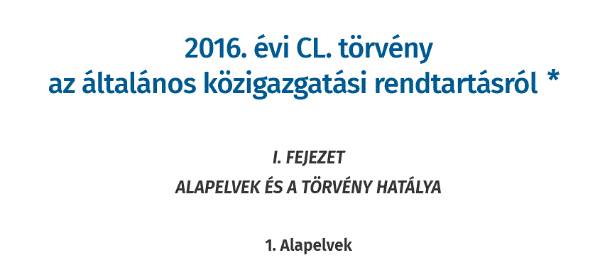 Az általános közigazgatási rendtartásról szóló törvény